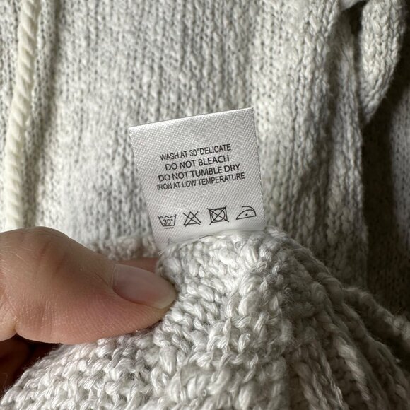 Lovers + Friends Tie Up Yacht Sweater Size Small White Gray 100% Cotton Lace-up - Picture 7 of 8